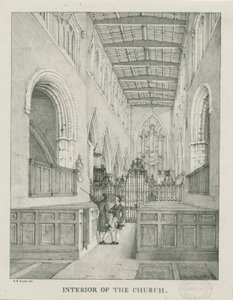 塔姆沃思教堂内部：版画，版画[1796-1865]