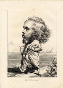飞叶--艾蒂安-卡雅特（1826-1906）的插图。埃及，琴声，金字塔--大卫-费利西安(1810-1876) 作者 艾蒂安·卡加特