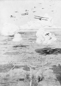 法国中队的目标，在河边的工厂，1918年，1926年。 作者 艾蒂安·库诺（Etienne Cournault）