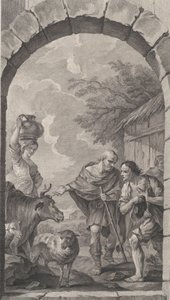 巴黎的儿童教堂：茅草屋前的牧羊人群，1757年。