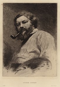 古斯塔夫·库尔贝，现实主义运动的法国画家。由Etienne Gabriel Bocourt蚀刻