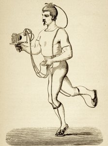 赛跑者提供了用于记录他不同节奏的装置，来自Popular Science Monthly，pub.1875
