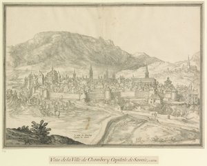 尚贝里镇  萨瓦首府：尚贝里市 1618 年，萨瓦首府 作者 艾蒂安·马泰兰格（Etienne Martellange）