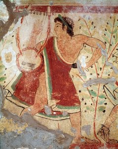 一个弹琴的人（壁画，公元前520年）。 作者 伊特鲁里亚语