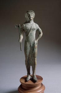 伊特鲁里亚文明：“要约人”铜像，公元前480年，距意大利伊索拉迪法诺27厘米 作者 伊特鲁里亚语