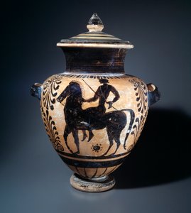 代表一个骑手的赤土陶器，公元前500-490年 作者 伊特鲁里亚语