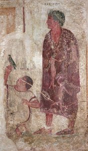Vel Status and his slave (wall painting) 作者 伊特鲁里亚（Etruscan）