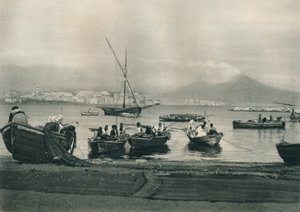 渔民入海，那不勒斯，意大利，1927年 作者 尤金·波普尔
