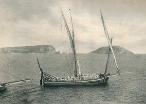 帆船在那不勒斯，意大利港口，1927年 作者 尤金·波普尔