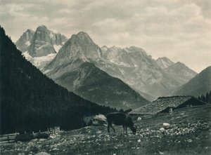 布伦塔群与高山牧场，意大利多洛米蒂山的圣母，唐娜，1927年的视图 作者 尤金·波普尔