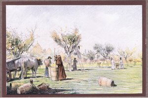 1919年，Friar Giles在葡萄园工作 作者 尤金·伯恩（Eugene Burnand）