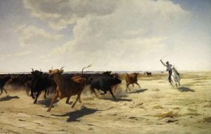 围捕》（布面油画） 作者 尤金·伯恩（Eugene Burnand）