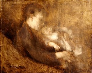 女人和孩子（布面油画） 作者 欧仁·卡里尔（EugèneCarrière）