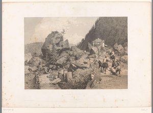 马蒂尼和霞慕尼之间黑山口上的旅行者
黑山口（标有标题的实物）
瑞士和萨瓦风景（系列标题）
瑞士和萨瓦（文物上的系列名称） 作者 尤金·西塞里