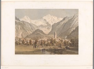 昂特森和少女峰的景色
La Jungfrau à Unterseen（作品标题）
瑞士、萨瓦和蒂罗尔风景（系列标题）
La Suisse, la Savoie et le Tyrol（物体上的系列标题） 作者 尤金·西塞里
