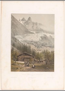 眺望阿尔卑斯山（Aiguille Verte）和德鲁山（Dru）以及格拉斯海（Mer-de-Glace）冰川
绿色山丘和德鲁山丘 - 格拉斯海（作品名称）
瑞士和萨瓦风景（系列标题）
瑞士和萨瓦（文物上的系列名称） 作者 尤金·西塞里