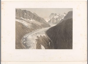 霞慕尼的冰川 Mer-de-Glace 景观
霞慕尼的冰川（作品名称）
瑞士和萨瓦风景（系列标题）
瑞士和萨瓦（文物上的系列名称） 作者 尤金·西塞里