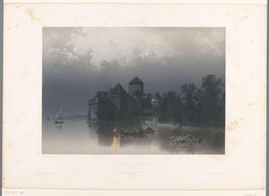 日内瓦湖畔的希永城堡景观
Château de Chillon（对象上的标题）
瑞士和萨瓦风景（系列标题）
瑞士和萨瓦（文物上的系列名称） 作者 尤金·西塞里