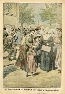 Eugene Damblans (1865-1945) in Le Pelerin, 24/07/04的插图 - 驱赶兄弟姐妹的法令使人们感到愤怒 - 教学, 宗教信仰, 人群, 天主教徒 - 政教分离, 驱逐宗教人士, 教学 作者 尤金·丹布拉斯