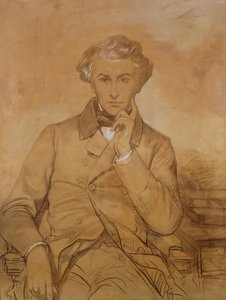 Henri Reber的肖像（1807-80）（铅笔和白色粉笔在纸上）