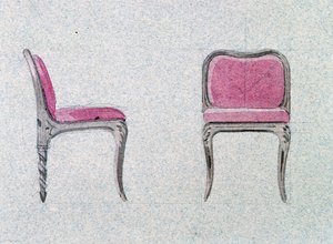 金色房间的低背椅，Chateau d