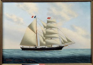 紫罗兰号双桅船尤金-玛格丽特-格兰丁的画作说尤金-格兰丁（1833-1916 年）