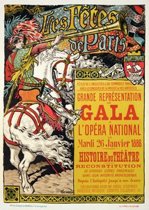 1885年在巴黎国家歌剧院播放宣传&39;Fetes de Paris&39;的海报