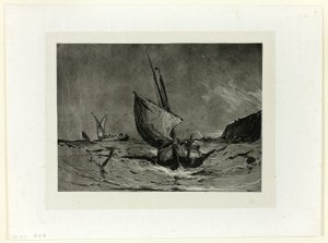 大风中的渔船 作者 尤金·伊萨贝（Eugene Isabey）
