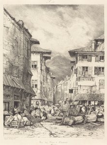 克莱蒙的Rue des Gras 作者 尤金·伊萨贝（Eugene Isabey）
