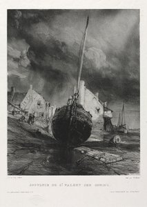 六名海军陆战队员：索姆河畔圣瓦莱里纪念品，1833年。 作者 尤金·伊萨贝（Eugene Isabey）