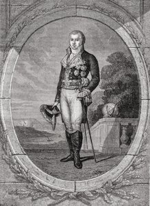 由Blanpain雕刻的Manuel Godoy和Alvarez de Faria，来自Louis Blanc的“法国革命史”（1811-82）