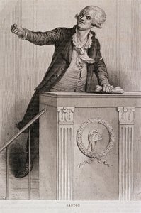 Georges Jacques Danton的肖像（1759-94）（雕刻）