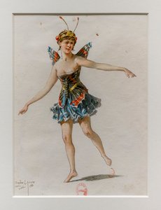 科里根》。查尔斯-马里-维多尔的芭蕾舞，服装模型。1880年，纸上钢笔、水彩和水粉画。