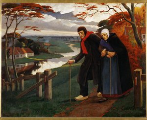 深秋，也是盲人（布面油画）