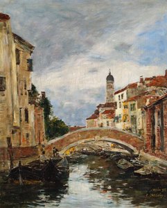 威尼斯小运河，1895年 作者 Eugene Louis Boudin