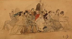 1865年在海滩上度过下午 作者 尤金·路易斯·布丁