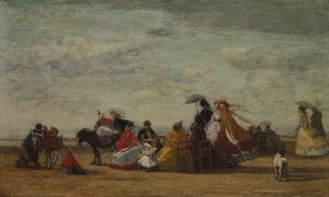 海滩场景c。 1865-1867年。 作者 尤金·路易斯·布丁