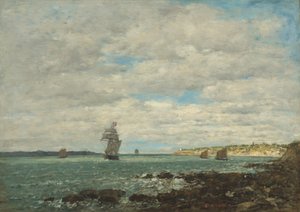 布列塔尼的海岸，1870年。 作者 尤金·路易斯·布丁