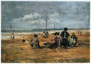 1880年在海滩上 作者 尤金·路易斯·布丁