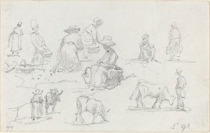 农民和奶牛[直页]，1877年。 作者 尤金·路易斯·布丁