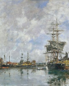 多维尔码头，1891年 作者 尤金·路易斯·布丁