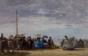 海滩，1864年 作者 Eugene Louis Boudin