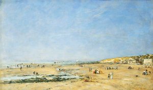 特鲁维尔，海滩全景；特鲁维尔，海滩全景，1890年 作者 尤金·路易斯·布丁