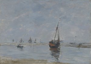 Trouville at Low Tide，c.1888-95 作者 尤金·路易斯·布丁