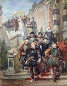 1869年，皇家游行降下花园的阶梯 作者 尤金·路易斯·拉米