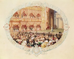 女王陛下剧院的内部，1841年的季节结束 - 告别Mlle Rachel 作者 尤金·路易斯·拉米