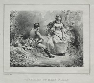 苏格兰的风景如画：韦弗利和弗洛拉小姐，1825-1828年。 作者 尤金·路易斯·拉米