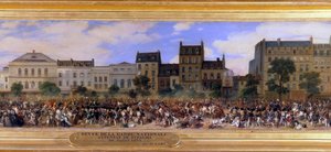 Giuseppe Fieschi（科西嘉阴谋家）于 28/07/1835 对法国国王 Louis-Philippe I（1773-1850）的袭击，巴黎圣殿大道（路易斯·菲利普评论国民警卫队）尤金绘画细节 拉米 (1800-1890) 1845 年 作者 尤金·路易斯·拉米