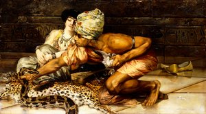 耍蛇人，1884年 作者 尤金·帕维（Eugene Pavy）
