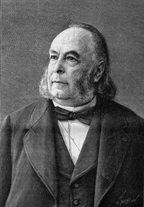 法国化学家埃德蒙-弗雷米（1814-1894）的肖像（根据Eug. Pirou的照片）。2月10日的《自然：科学与艺术和工业应用杂志》中的版画。